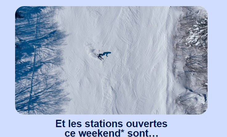 Ouverture pour ce premier week-end de décembre