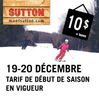 Conditions de ski Mont Sutton ouvert ce week-end 19 et 20 decembre